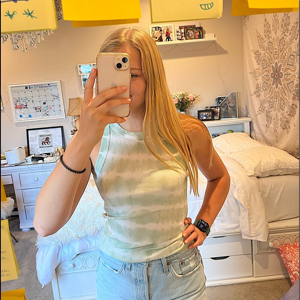 Aerie Tops | Green Tie Die Tank | Color: Green | Woman’s XS